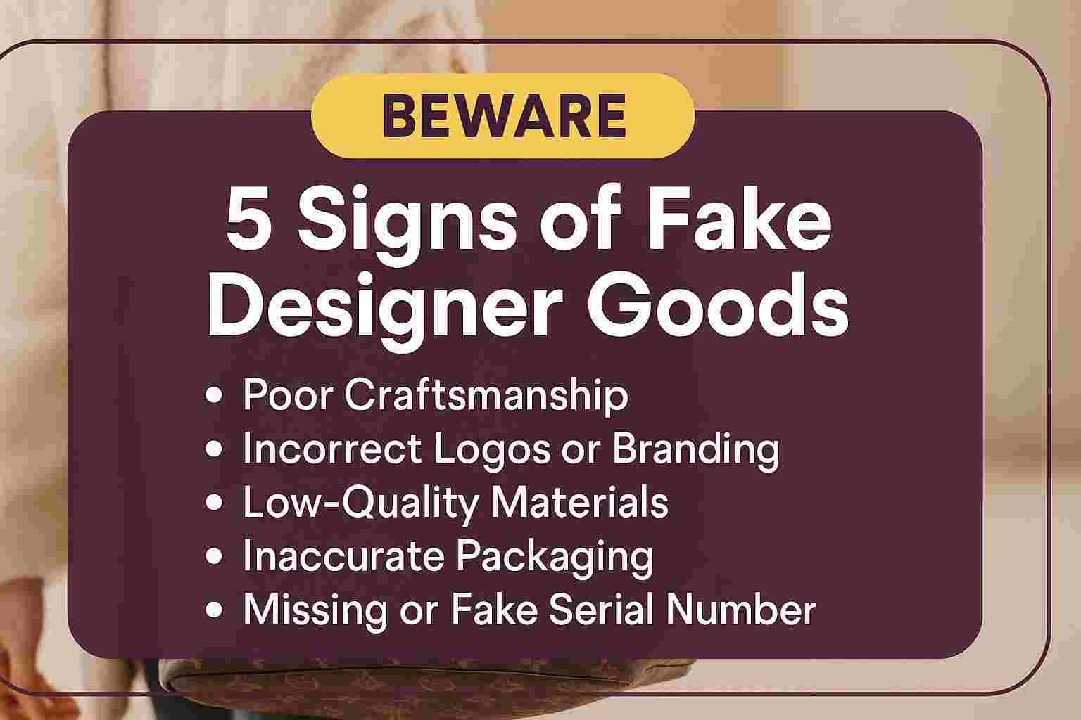 Beware 5 Signs of Fake Designer Goods